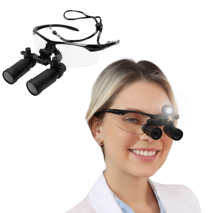 Lente Macro Vision con Lampada Frontale e Lenti da 4x