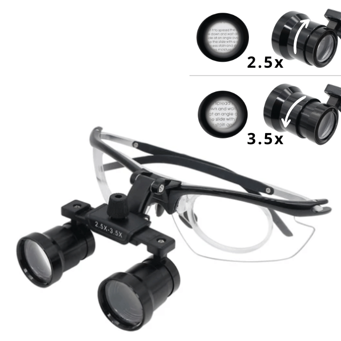 Lente d'ingrandimento X2 con lente 2,5x e 3,5x