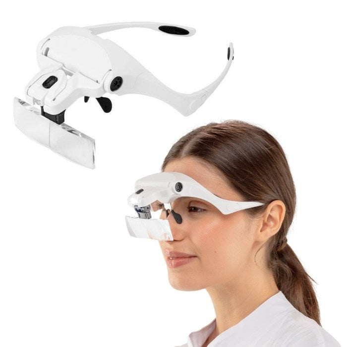 Lente d'Ingrandimento Frontale Professionale V5 con Lenti 05 e Doppio LED Integrato