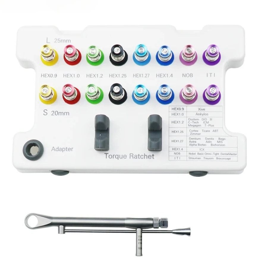 Kit Completo per la Riabilitazione di Impianti Dentali – Chiavi Dinamometriche Universali
