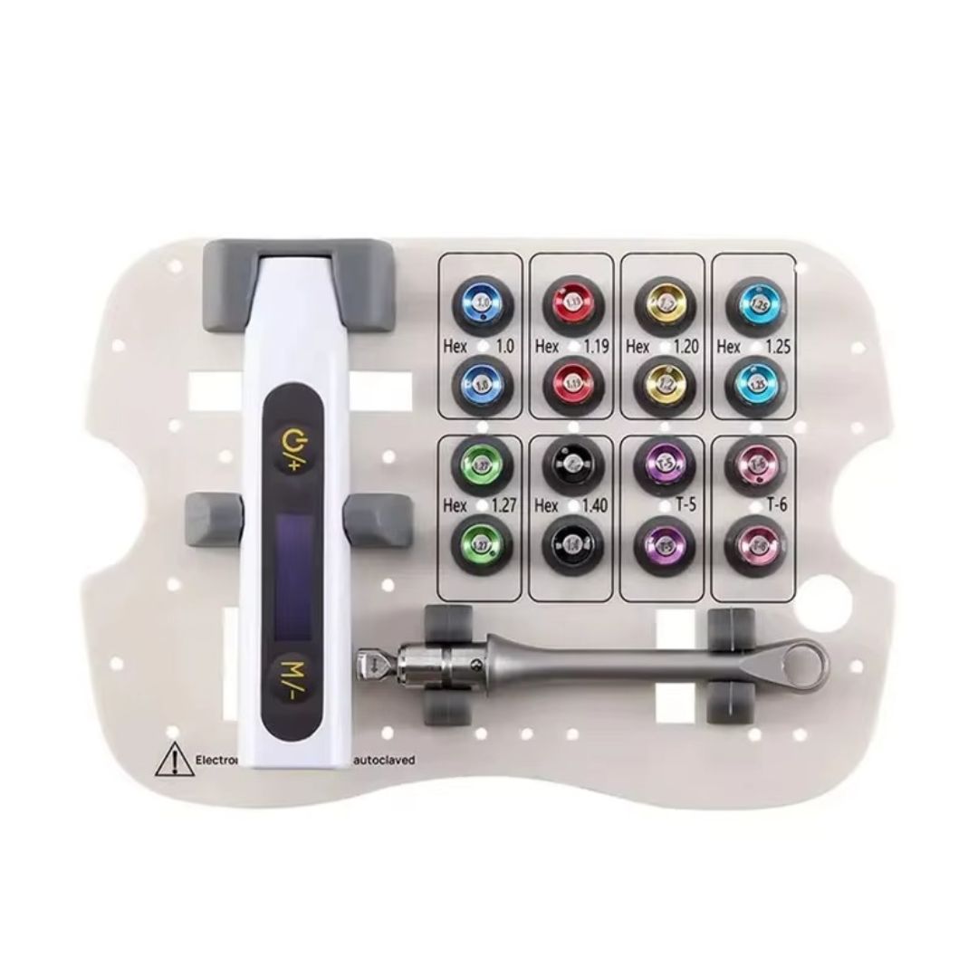 Kit Universale di Chiave Dinamometrica Elettrica Dentale (16 punte + custodia)