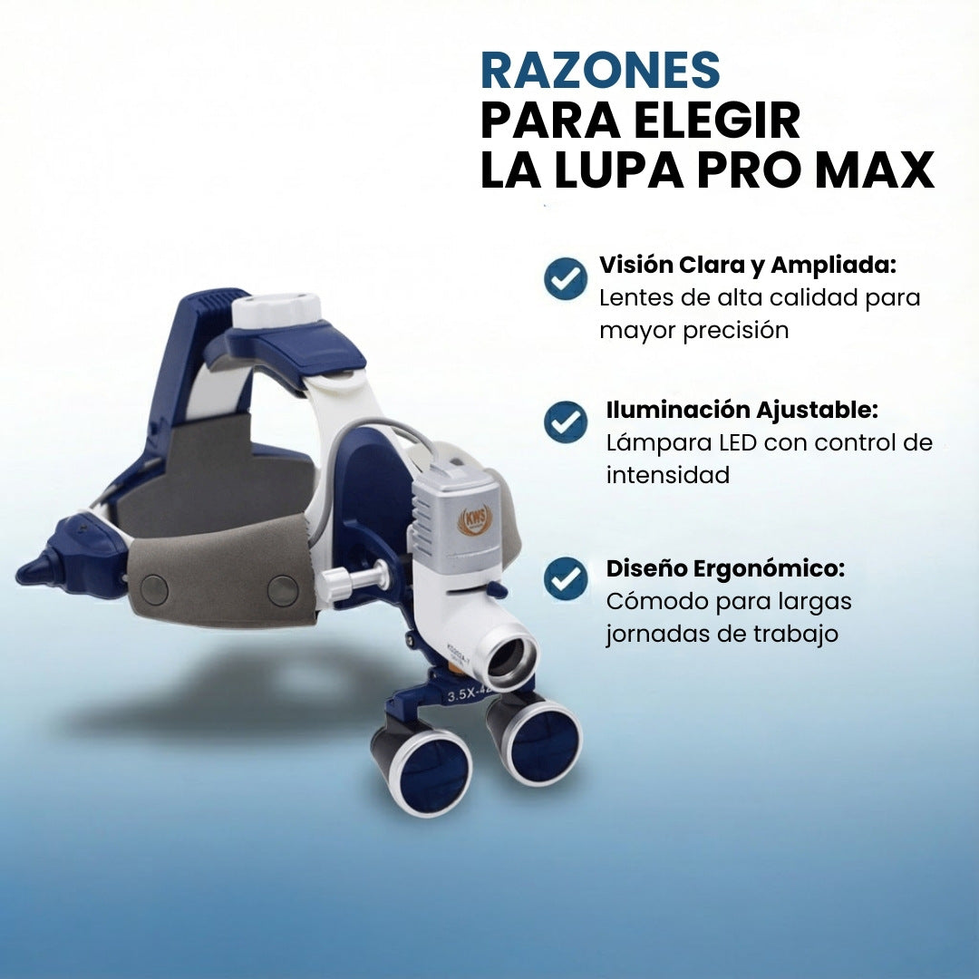 Lente d'Ingrandimento Pro Max con Lenti da 2,5x o 3,5x e Lampada da 80.000 Lumen