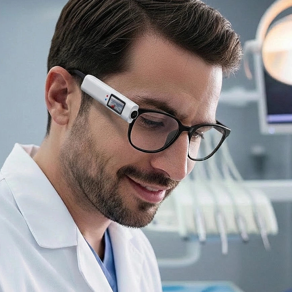 Mini telecamera 2.7K con visione in prima persona per lenti d'ingrandimento e occhiali da vista