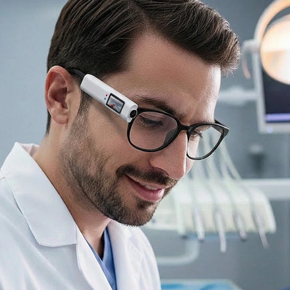 Mini telecamera 2.7K con visione in prima persona per lenti d'ingrandimento e occhiali da vista