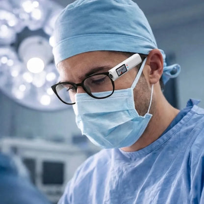 Mini telecamera 2.7K con visione in prima persona per lenti d'ingrandimento e occhiali da vista