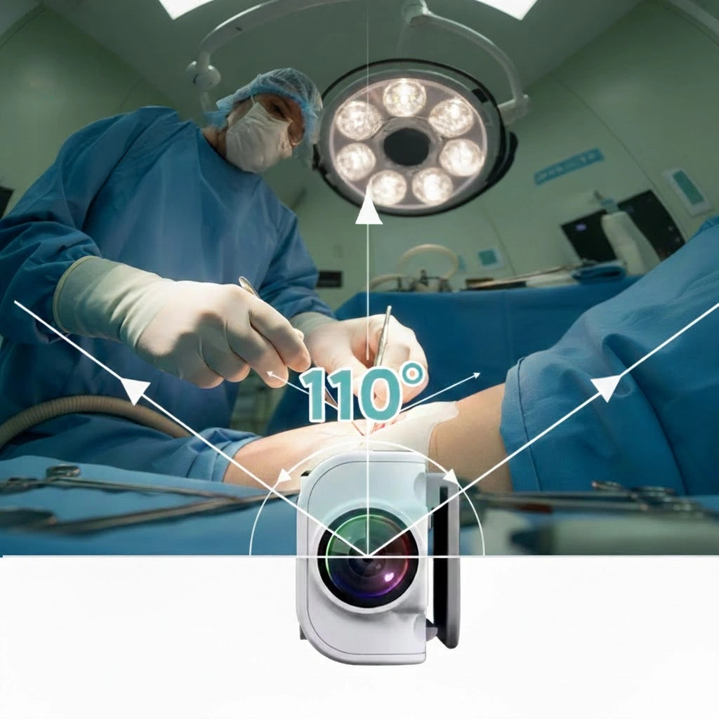 Mini telecamera 2.7K con visione in prima persona per lenti d'ingrandimento e occhiali da vista