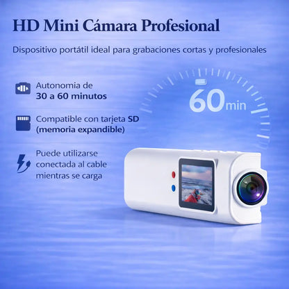 Mini telecamera 2.7K con visione in prima persona per lenti d'ingrandimento e occhiali da vista