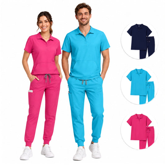 Completo scrub medico donna collo polo - Casacca + Pantalone jogger