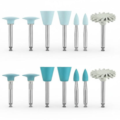 Kit di Lucidatura per Resina e Porcellana – 14 Pezzi (RA 2,35 mm Universale) a Bassa Velocità