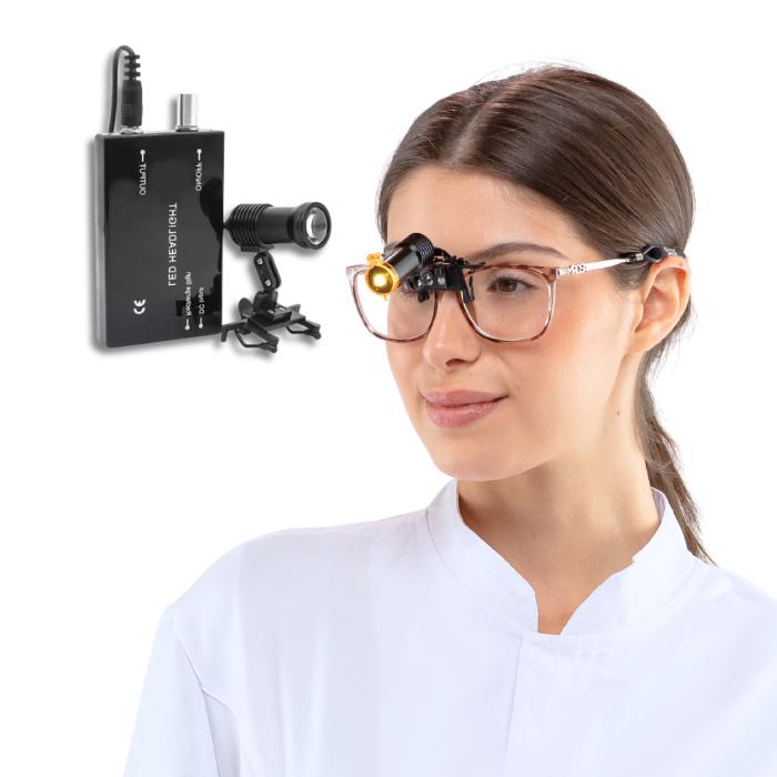 Lampada Frontale X1 con Supporto per l'utilizzo con Lenti D'ingrandimento o Occhiali