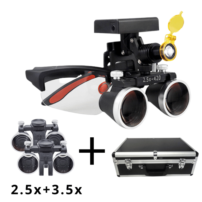 Kit Completo Lente X1 PRO: Lenti 2,5x e 3,5x con Lampada Ricaricabile + Valigetta per il Trasporto