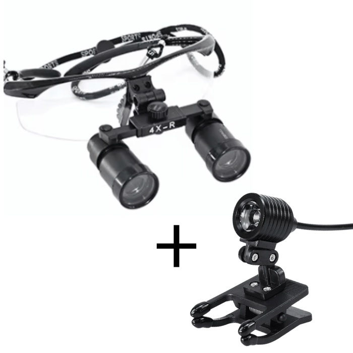Lente Macro Vision con Lampada Frontale e Lenti da 4x