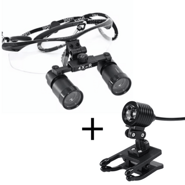 Lente Macro Vision con Lampada Frontale e Lenti da 4x