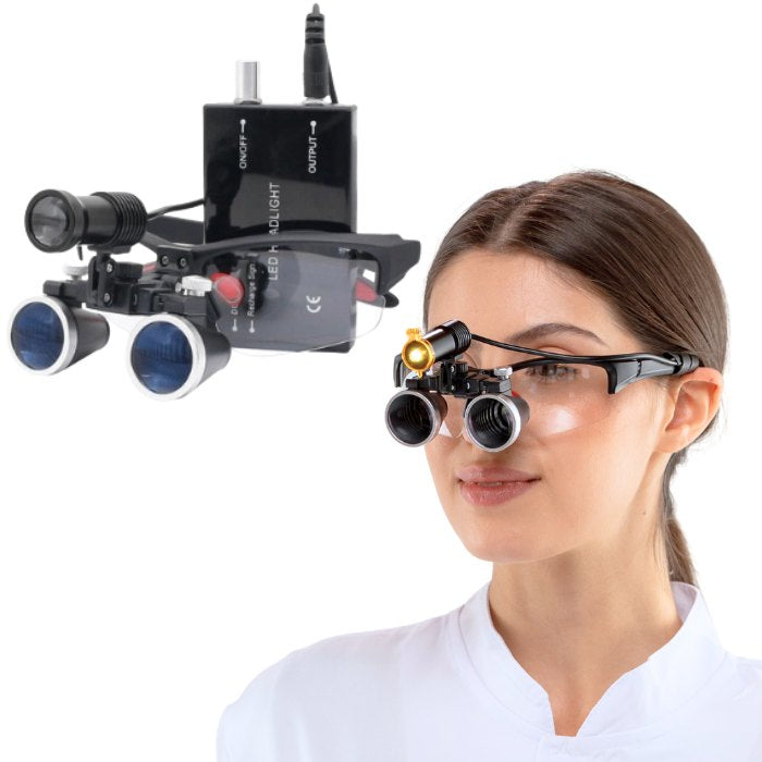 Lente d'Ingrandimento X1 con Lenti 2.5x o 3.5x e Lampada Frontale