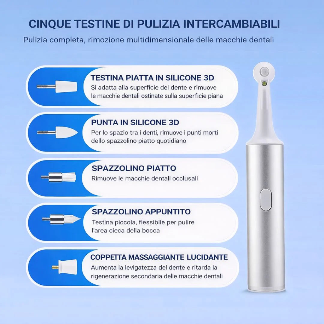 [locale:it] Cinque testine di pulizia intercambiabili