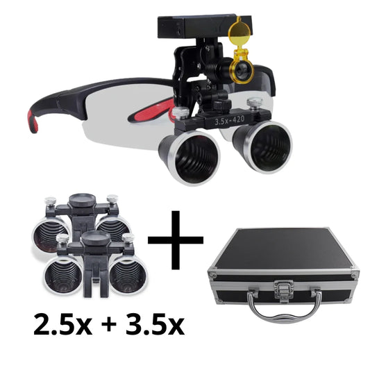 Set Completo Lente X1 PRO: Lenti 2,5x e 3,5x con Lampada Ricaricabile + Valigetta per il Trasporto